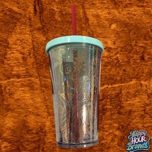 Starbucks 2018 Rare Holiday Gold Mermaid Clear Cold Cup Tumbler 16oz With Straw